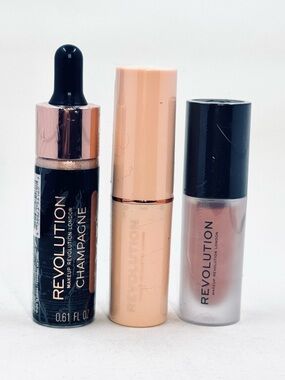 Makeup Revolution London Liquid Highlighter Stick Foundation Matt Bomb Lipstick